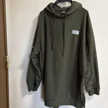 DOG DEPT 올리브 후드 부착 후드티 F