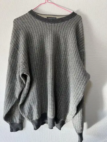 PRECEPT 캐시미어 100% 헤링본 니트 스웨터 L