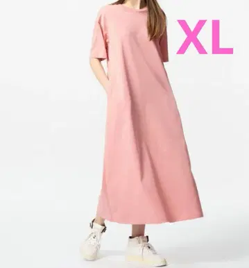 유니클로 UNIQLO 에어리즘 코튼 티 원피스 반팔 XL 사이즈 새상품