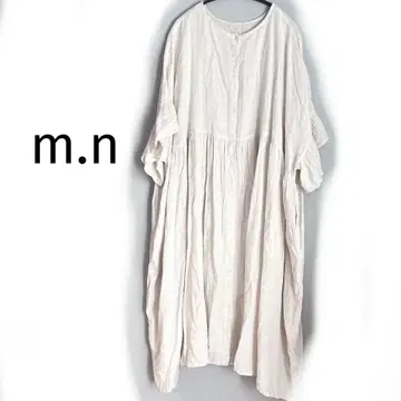 m.n 엠엔 나츄란 허리 개더 풍성한 원피스 아이보리 컬러