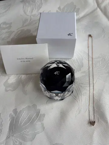 4C 하트형 목걸이 핑크 골드