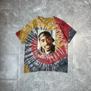 2Pac 빈티지 타이다이 그래픽 티 y2k