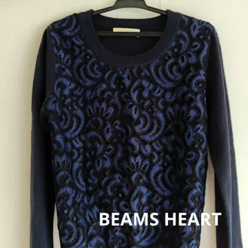 BEAMS HEART 네이비 니트 스웨터