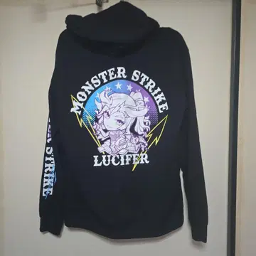 MONSTER STRIKE LUCIFER 지퍼 후드티 블랙
