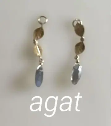 agat 귀걸이 참 10k 래브라도 라이트
