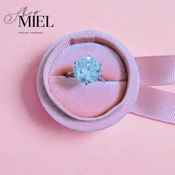 모이사나이트 13ct 12호 반짝이는 실버 925 반지 라운드