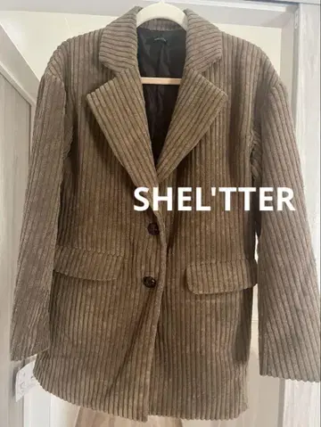 SHEL'TTER 코듀로이 테일러드 자켓 브라운