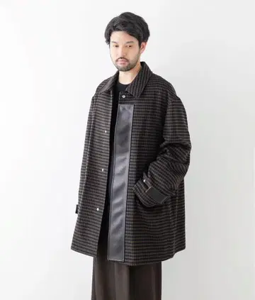 stein 23aw LEATHER FLY FRONT LONG JACKET