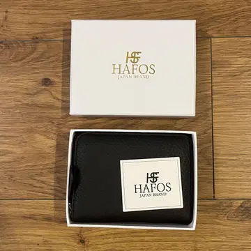 미사용 새상품 [ HAFOS ] 블랙 접이식 지갑 가죽 고품질