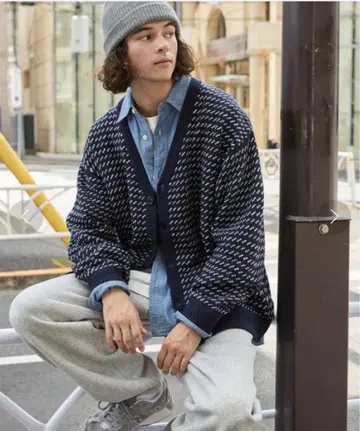 BARK MANHATTAN 오버 사이즈 바즈아이 니트 가디건