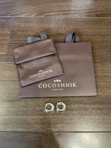 COCOSHNIK 실버 후프 귀걸이 부속물 있음