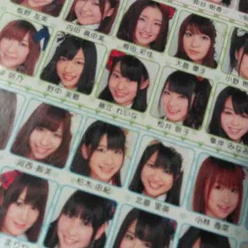 AKB48 멤버 사진이 디자인된 하트 무늬의 베어브릭