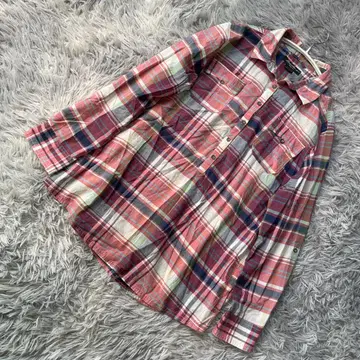 빅 사이즈 XL 에디 바우어 멀티 컬러 체크 셔츠 레드 계열