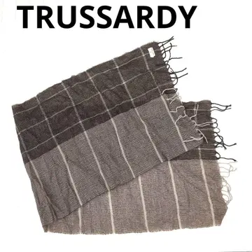 224 TRUSSARDY 스트라이프 머플러 브라운 계열