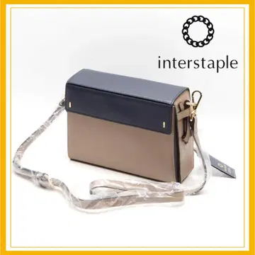 미사용 interstaple 숄더백 바이컬러 천연 가죽 소가죽 가죽