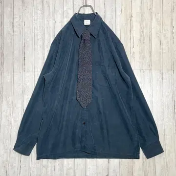 넥타이 셔츠 코디 긴팔 셔츠 마운틴 블루 니트 타이 빅 사이즈