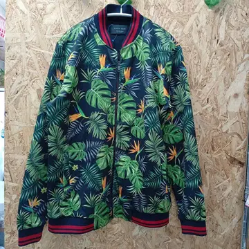 ZARA 저지 블루종 보태니컬 무늬 L