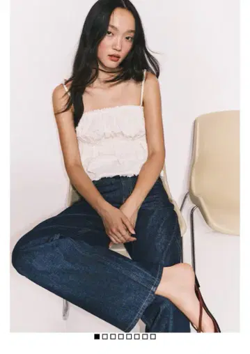 h&m 와이드 하이 데님 다크 데님 블루