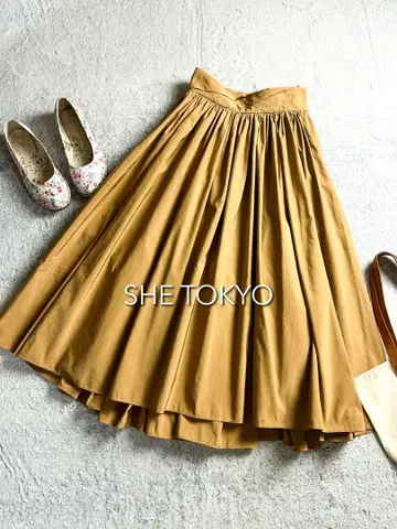 [ SHE TOKYO ] 시도쿄 개더 스커트 플레어 스커트