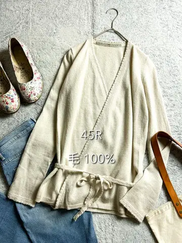 [ 45R ] 45rpm 울 100% 크로쉐 레이스 절개 카슈쿨 니트