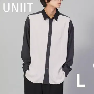 [ L 사이즈 ] UNIIT 컷 플리츠 스위치 루즈 셔츠