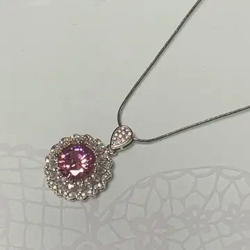 고품질 빅 스톤 핑크 큐빅 지르코니아 목걸이