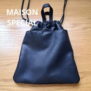 MAISON SPECIAL 네이비 드로우 스트링 백