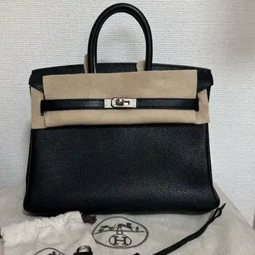 천연 가죽 핸드백 25cm 블랙 누아르