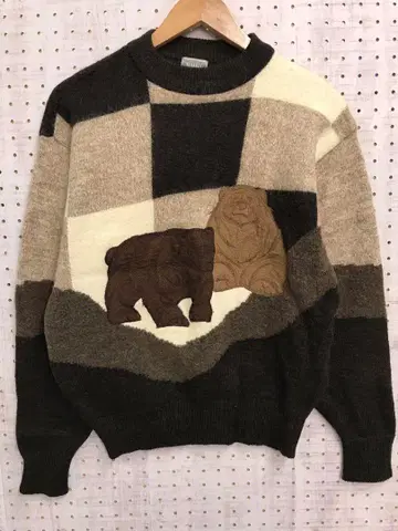 RAIKA 올드 레트로 트레디셔널 모드 구제 의류 곰돌이 니트