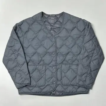UNIQLO 울트라 라이트 다운 블루 그레이 퀼팅 다운 자켓 M