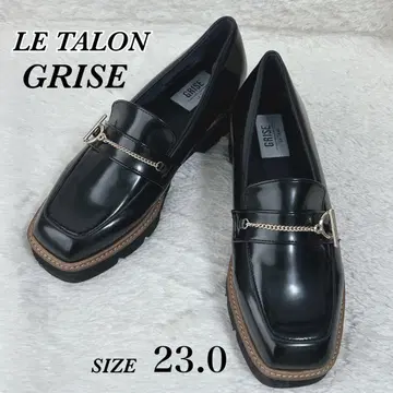 컨디션 최상 LE TALON GRISE 통굽 에나멜 로퍼 23.0 탈론