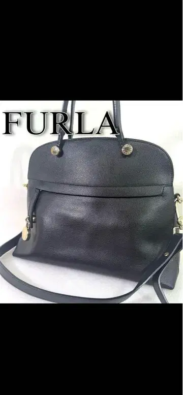 FURLA 블랙 가죽 숄더백