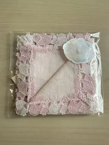 치카자와 레이스 손수건 돼지에게 진주 핑크
