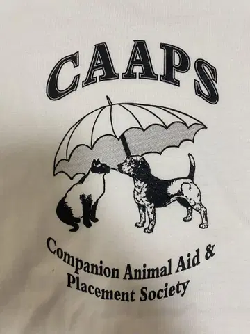 CAAPS 로고 T셔츠 XL 화이트 애니멀 구제 의류