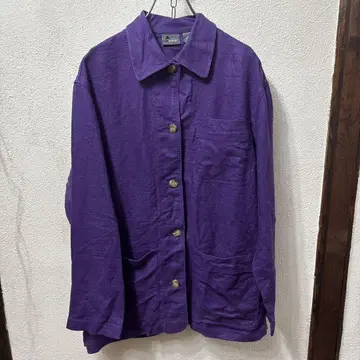 Liz wear 퍼플 버튼 포함 셔츠 자켓 커버올 미국