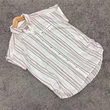 CECIL McBEE 세실 맥비 반팔 블라우스 포켓 스트라이프