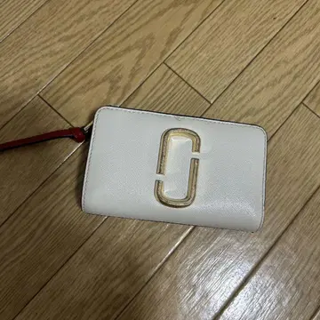 이단 접이식 지갑 화이트 네이비 로고 포함
