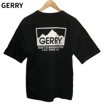 GERRY 백 프린트 로고 원 포인트 T셔츠 블랙 반팔 M