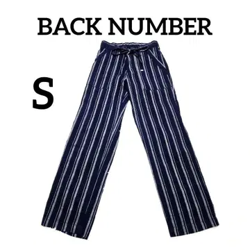 [BACK NUMBER] 린넨 믹스 스트라이프 이지 팬츠 S 네이비