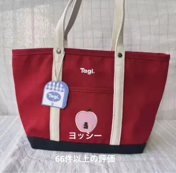 Tagi. 애플 자수 토트백 사과 레드 대용량 출퇴근