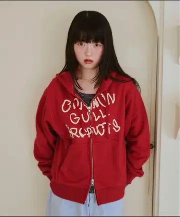 common gull products 빨간색 후드티