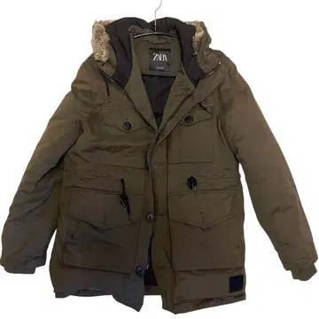 ZARA 후드 부착 다운 자켓 M