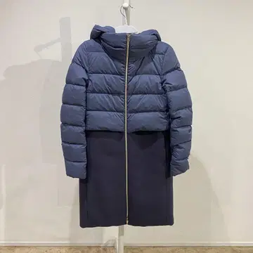 헬노 HERNO 울 절개 롱 다운 자켓 네이비 40