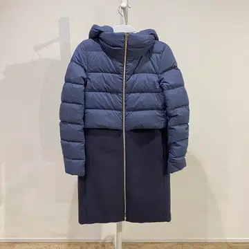 헬노 HERNO 울 절개 롱 다운 자켓 네이비 40