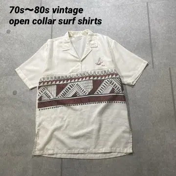 70s80s 오픈 카라 FIJI 피지 SURF 서프 염색 L