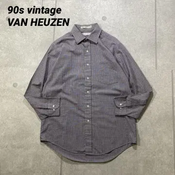 y2k grunge 90s 빈티지 VAN HEUZEN 긴팔 체크 L
