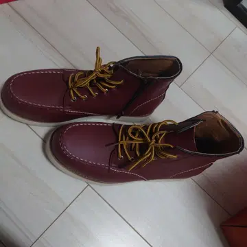 가죽 워크 부츠 지퍼 포함