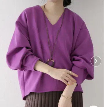 [ B.C STOCK ] V넥 분또 풀오버 긴팔 티셔츠 퍼플