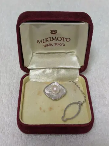 MIKIMOTO 진주 장식 실버 넥타이핀