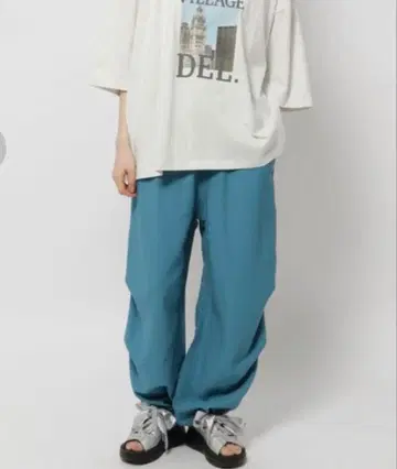nico and - 니코앤드 사라사라턱사이드라인 팬츠 블루